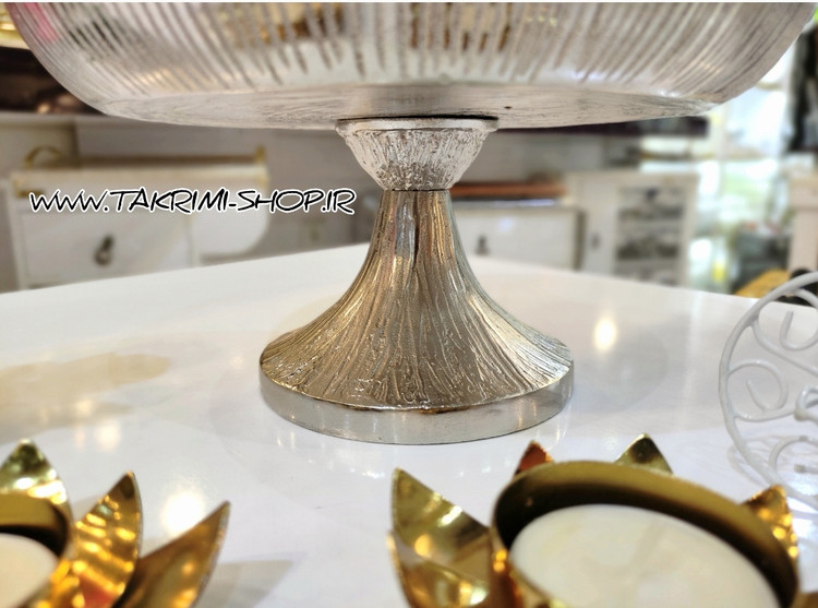 ظرف کاسه شکلات خوری مدل چرمی پوست ماری آلومینیومی ( تکریمی شاپ )