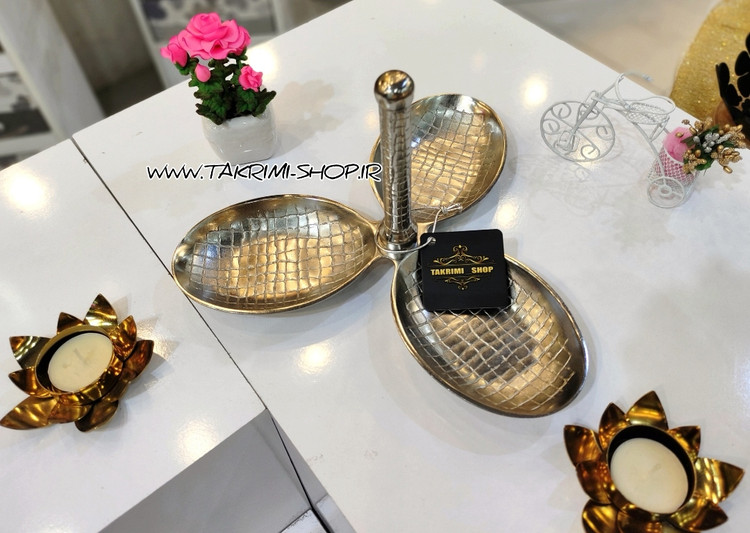 اردو خوری سه 3 خانه 3 تایی دسته دار مدل چرمی پوست ماری آلومینیومی ( تکریمی شاپ )