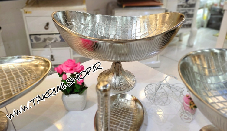ست سرویس پذیرایی 4 چهار تکه پارچه طرح چرمی پوست ماری آلومینیومی ( تکریمی شاپ )
