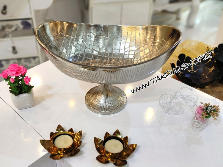 ست سرویس پذیرایی 4 چهار تکه پارچه طرح چرمی پوست ماری آلومینیومی ( تکریمی شاپ )