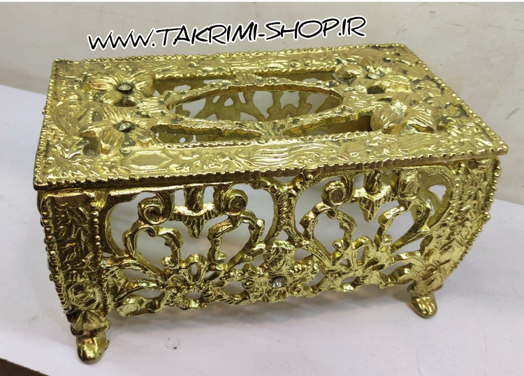 جای دستمالی جادستمالی سلطنتی ( تک ) پایه کوتاه طلایی یاس آلیاژی آلومینیومی ( تکریمی شاپ )