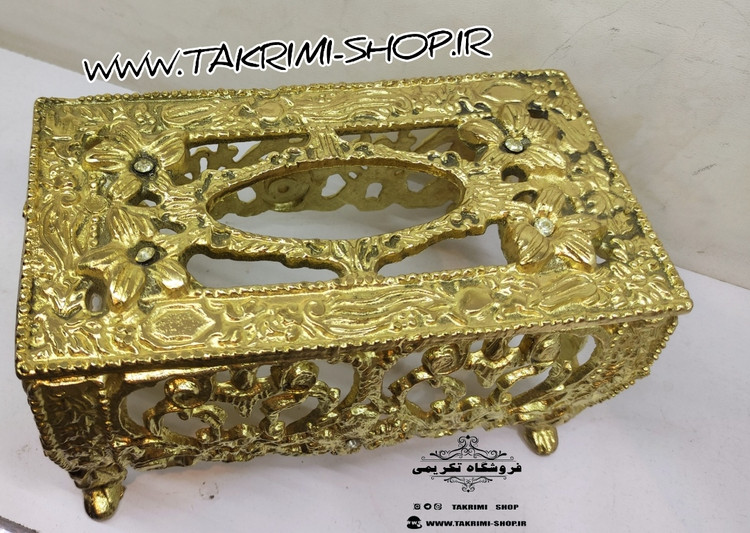 جای دستمالی جادستمالی سلطنتی ( تک ) پایه کوتاه طلایی یاس آلیاژی آلومینیومی ( تکریمی شاپ )