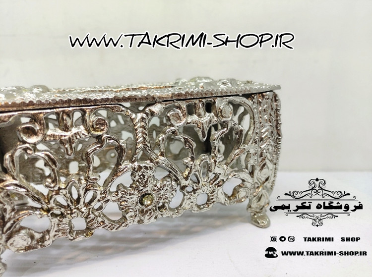 جای دستمالی جادستمالی ( تک ) سلطنتی پایه کوتاه نقره ای یاس آلیاژی آلومینیومی ( تکریمی شاپ )