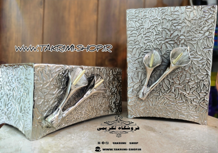 سطل و جادستمالی جای دستمالی گل لیلیوم شیپوری گلایل آلومینیومی ( تولیدی تکریمی شاپ )