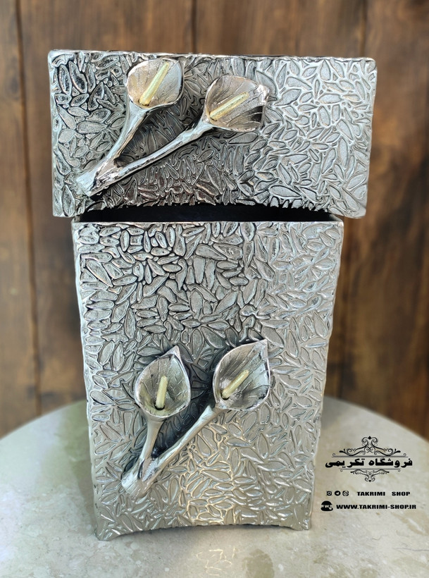 سطل و جادستمالی جای دستمالی گل لیلیوم شیپوری گلایل آلومینیومی ( تولیدی تکریمی شاپ )