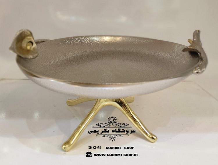 ظرف کاسه میوه خوری بیضی گل لیلیوم شیپوری گلایل آلومینیومی آلیاژی ( تولیدی تکریمی شاپ )
