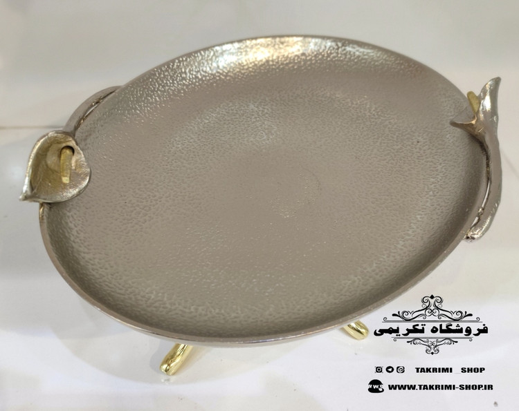 ظرف کاسه میوه خوری بیضی گل لیلیوم شیپوری گلایل آلومینیومی آلیاژی ( تولیدی تکریمی شاپ )