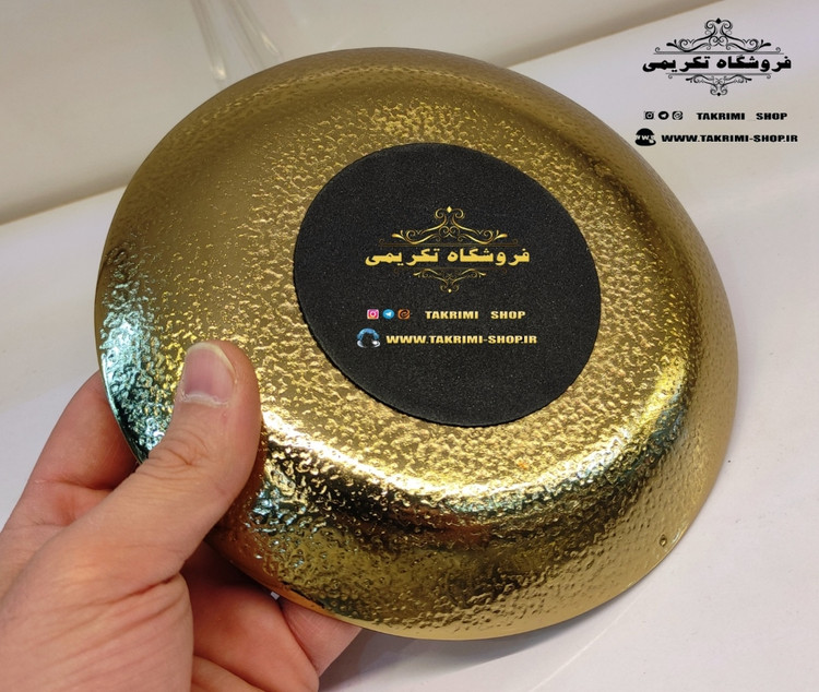 6 عدد پیاله و پیش دستی باهم ( یک دست پیاله + یک دست پیش دست ) چکشی شطرنجی طلایی فورتیک آلومینیومی خالص آلیاژی کاملاً نشکن ( تکریمی شاپ )