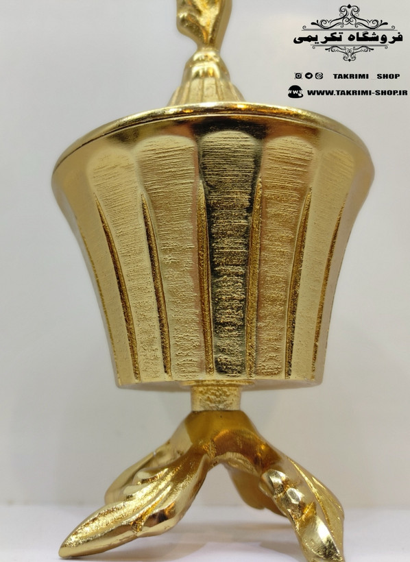 قندان قندون نقل خوری آلومینیومی طرح برگ گل یاس طلایی و نقره ای ( بدون ناخالصی ) ( تکریمی شاپ )