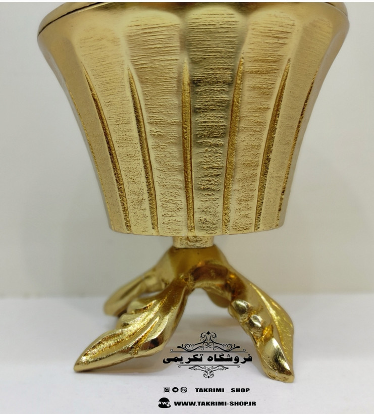 قندان قندون نقل خوری آلومینیومی طرح برگ گل یاس طلایی و نقره ای ( بدون ناخالصی ) ( تکریمی شاپ )