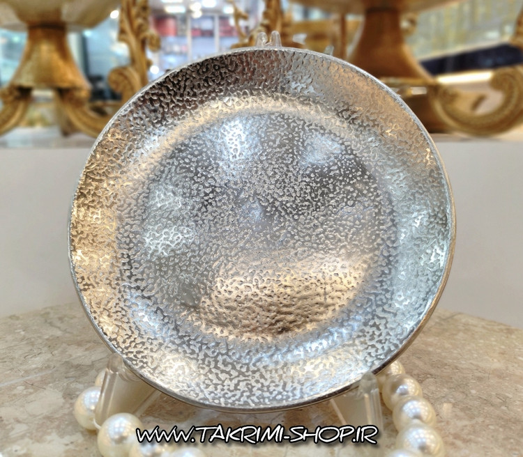 6 عدد پیش دستی پیشدستی ( یک دست ) مدل چکشی گلبرگ نقره ای کروم آلومینیوم خالص ( تکریمی شاپ )