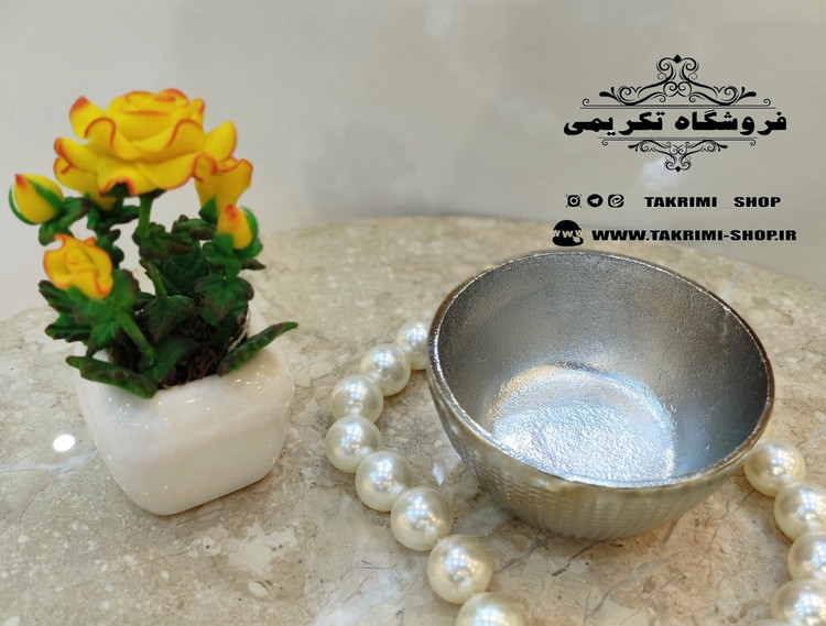 6 عدد پیاله ( یک دست ) چکشی شطرنجی نقره ای آلومینیوم خالص ( تکریمی شاپ )