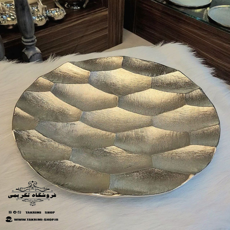 ظرف شیرینی پذیرایی هندسی سایز بزرگ جنس آلومینیوم باکیفیت آبکاری نیکل