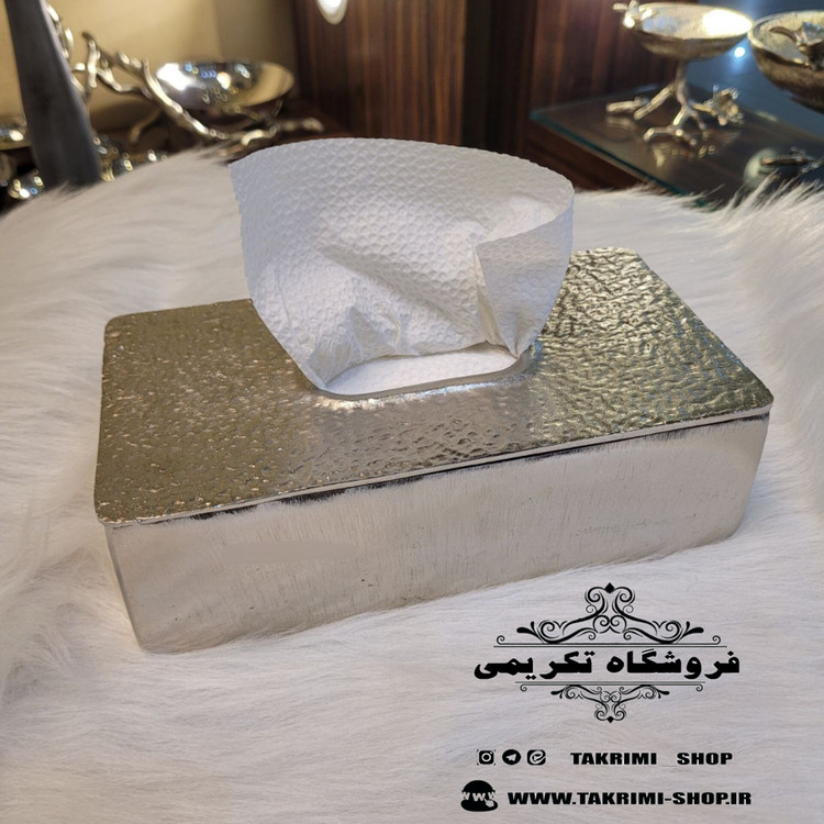 ستل سطل و جا دستمالی جادستمالی چکشی آلومینیومی ( تکریمی شاپ )