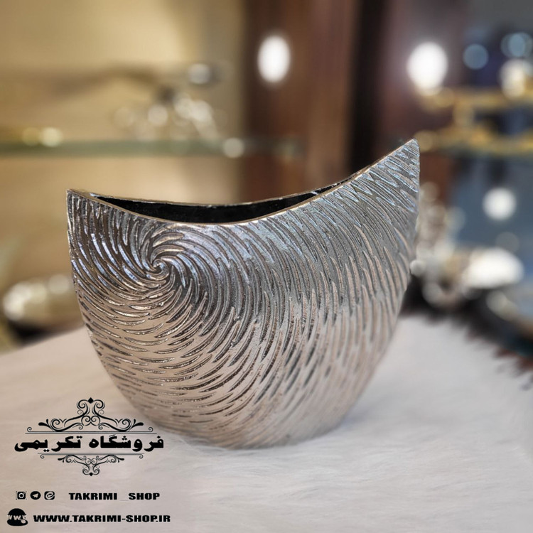 گلدان گلدون گل دان گل دون طرح کشکولی آلومینیومی خالص ( تکریمی شاپ )