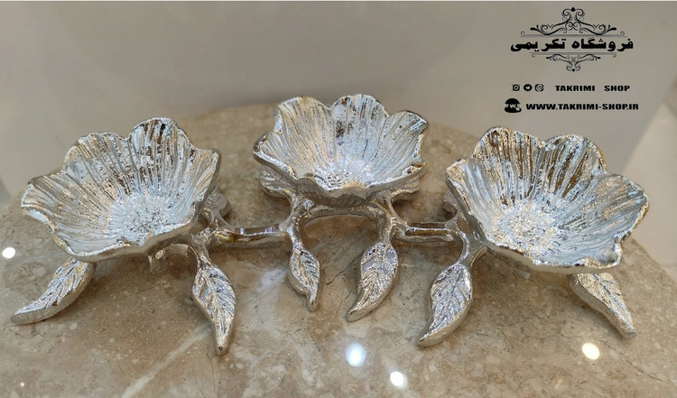 اردوخوری اردو خوری 3 سه خانه 3تایی 3خانه گل لوتوس اصلی با آبکاری براق اصلی ( موجود در 3 رنگ ) ( تکریمی شاپ )