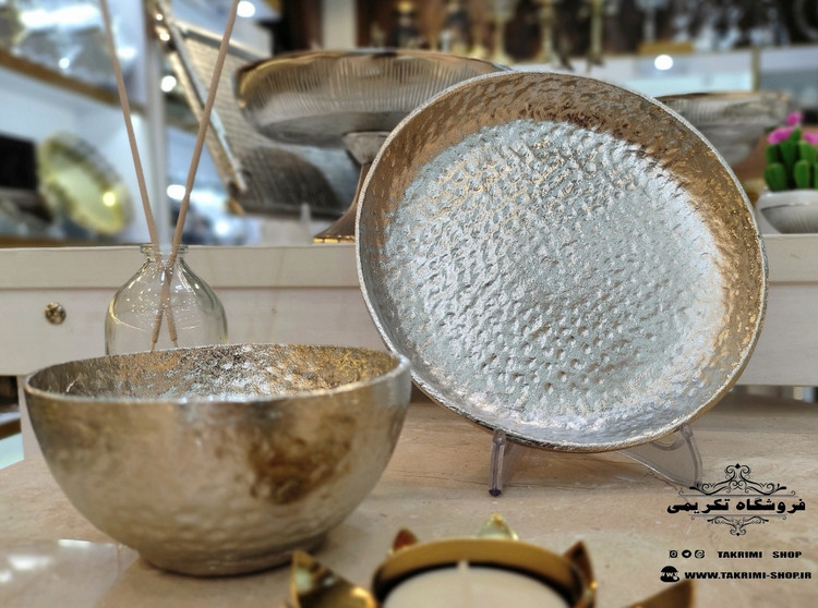 6 عدد پیاله + 6 عدد پیش دستی ( با هم ) طرح چکشی آلومینیومی آلیاژی خالص ( تولیدی تکریمی شاپ )