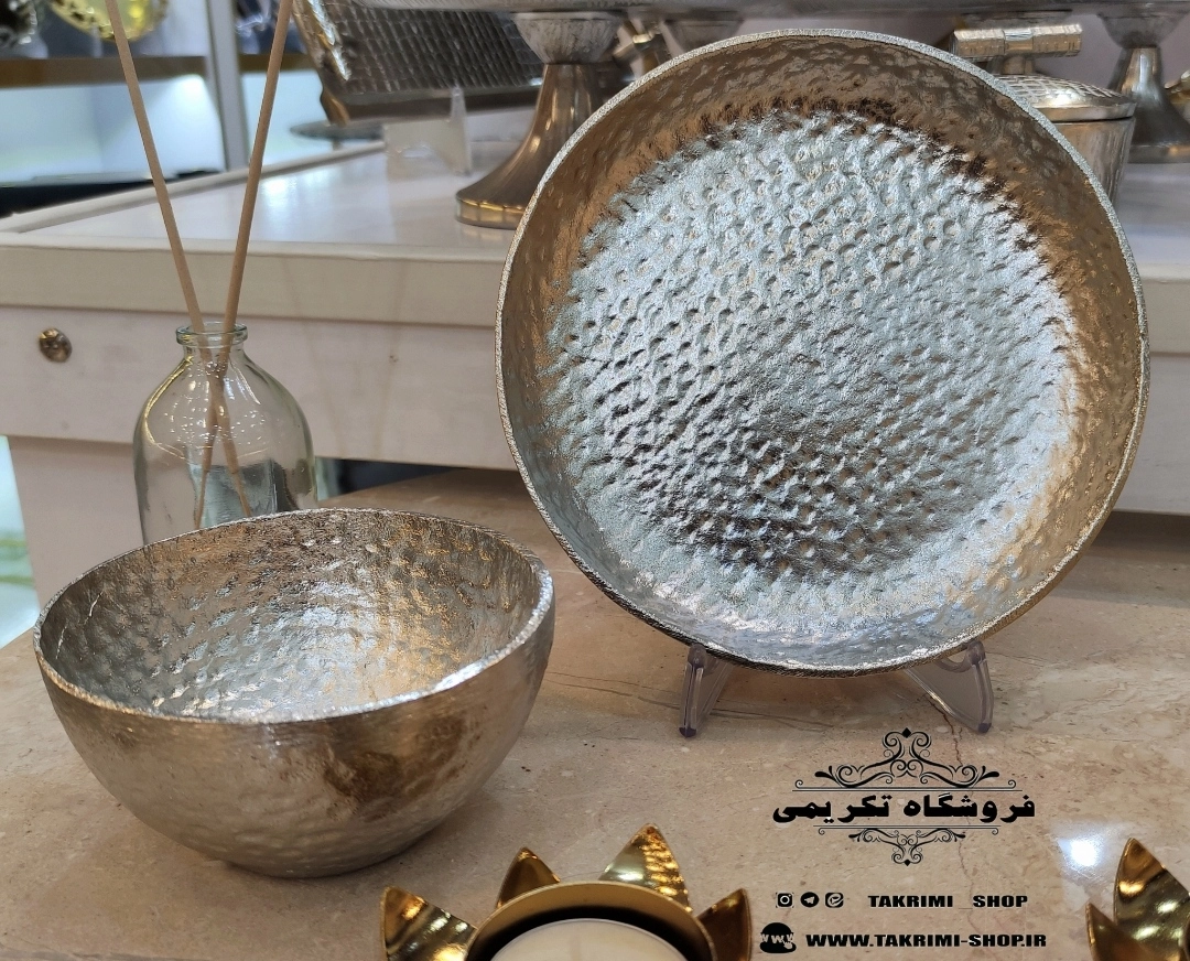 6 عدد پیاله + 6 عدد پیش دستی ( با هم ) طرح چکشی آلومینیومی آلیاژی خالص ( تولیدی تکریمی شاپ )