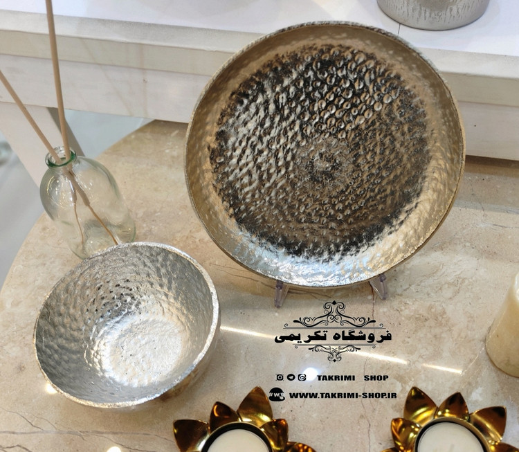 6 عدد پیاله + 6 عدد پیش دستی ( با هم ) طرح چکشی آلومینیومی آلیاژی خالص ( تولیدی تکریمی شاپ )