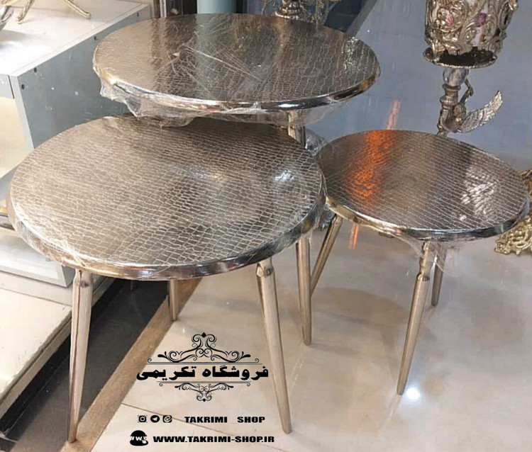 میز میزعسلی جلو مبلی میزجلومبلی عسلی طرح چرمی جنس آلومینیوم خالص ( تولیدی تکریمی شاپ )