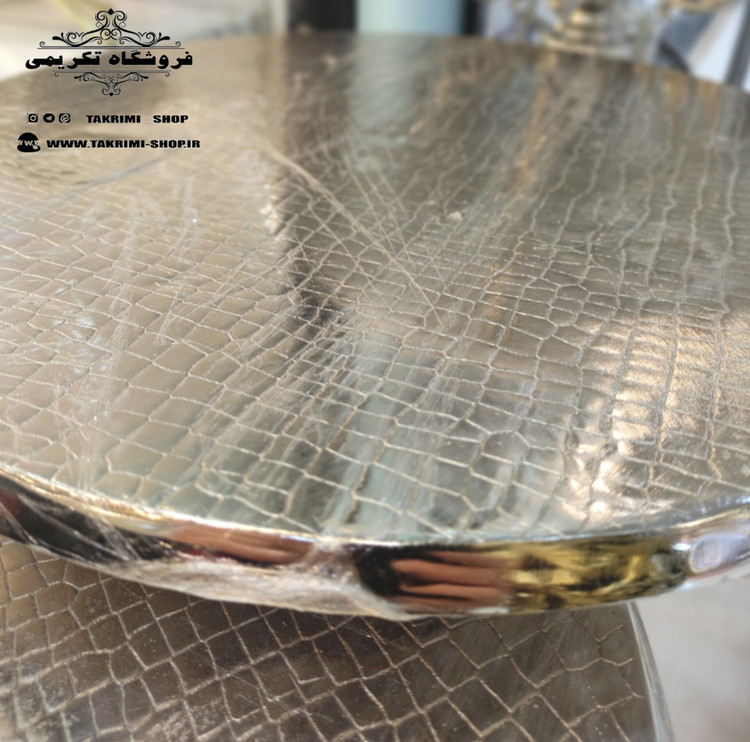 میز میزعسلی جلو مبلی میزجلومبلی عسلی طرح چرمی جنس آلومینیوم خالص ( تولیدی تکریمی شاپ )