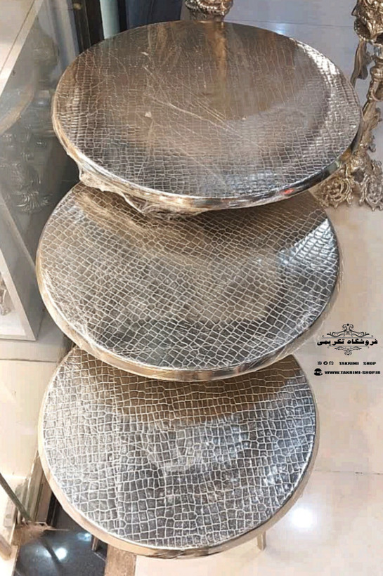 میز میزعسلی جلو مبلی میزجلومبلی عسلی طرح چرمی جنس آلومینیوم خالص ( تولیدی تکریمی شاپ )