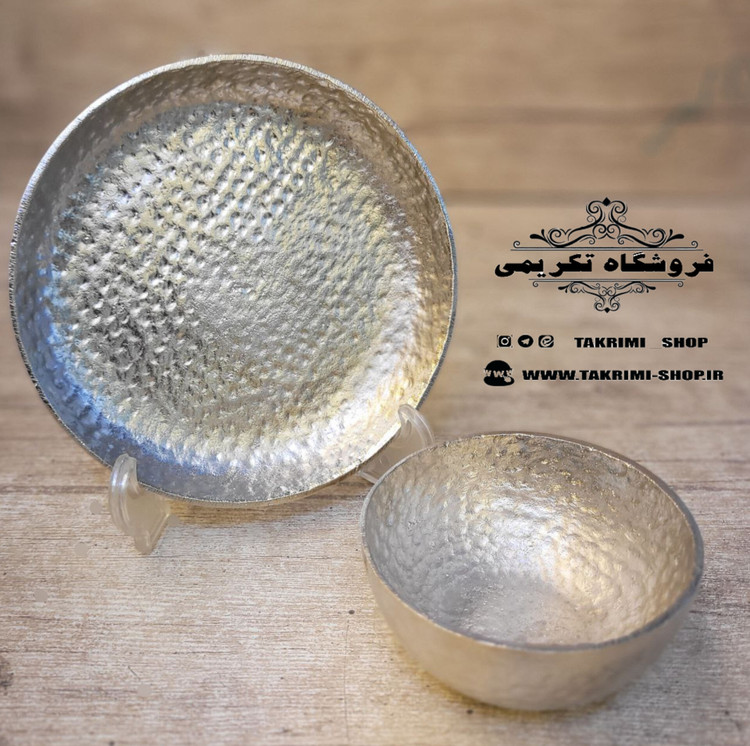 6 عدد پیاله + 6 عدد پیش دستی ( با هم ) طرح چکشی آلومینیومی آلیاژی خالص ( تولیدی تکریمی شاپ )