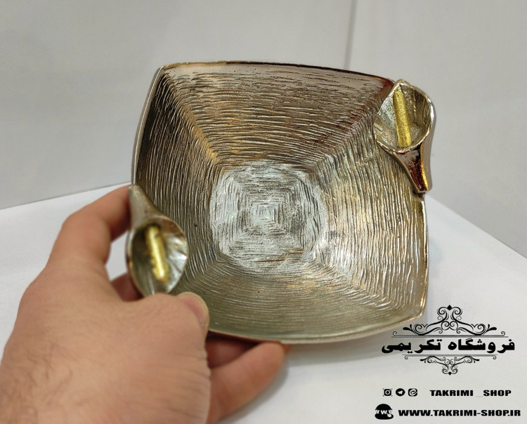 پیاله تک یا آجیل خوری تک نفره لیلیوم یا گل شیپوری گلایل آلومینیومی آلیاژی خالص ( تولیدی تکریمی شاپ )