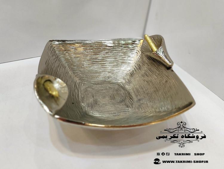 پیاله تک یا آجیل خوری تک نفره لیلیوم یا گل شیپوری گلایل آلومینیومی آلیاژی خالص ( تولیدی تکریمی شاپ )