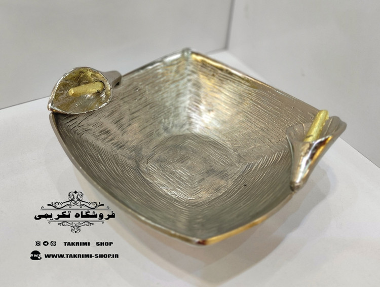 پیاله تک ( یک دست ) یا آجیل خوری تک نفره گل لیلیوم شیپوری گلایل آلومینیومی آلیاژی ( تکریمی شاپ )