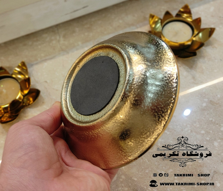 پیاله تک یا ظرف کاسه آجیل خوری یک نفره کوچک گلبرگ طلایی فورتیک ( تولیدی تکریمی شاپ )
