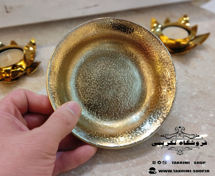 پیاله تک یا ظرف کاسه آجیل خوری یک نفره کوچک گلبرگ طلایی فورتیک ( تولیدی تکریمی شاپ )