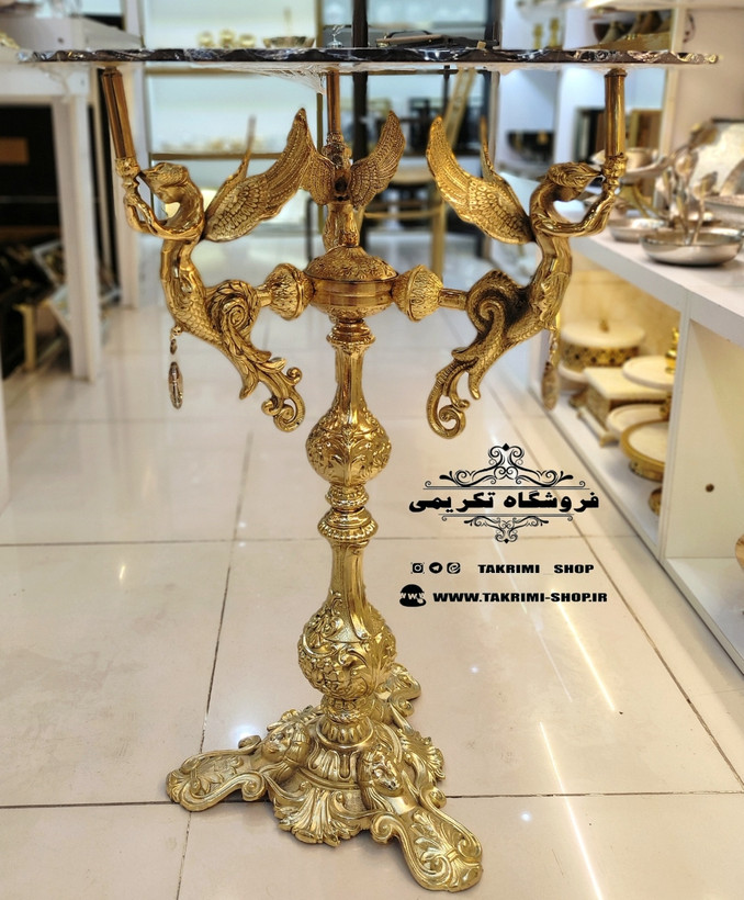 میز کنارسالنی خاطره میزخاطره میزکنارسالنی 3 سه فرشته ملائکه طلایی آلومینیومی آلیاژی خالص رویه شیشه ( تولیدی تکریمی )