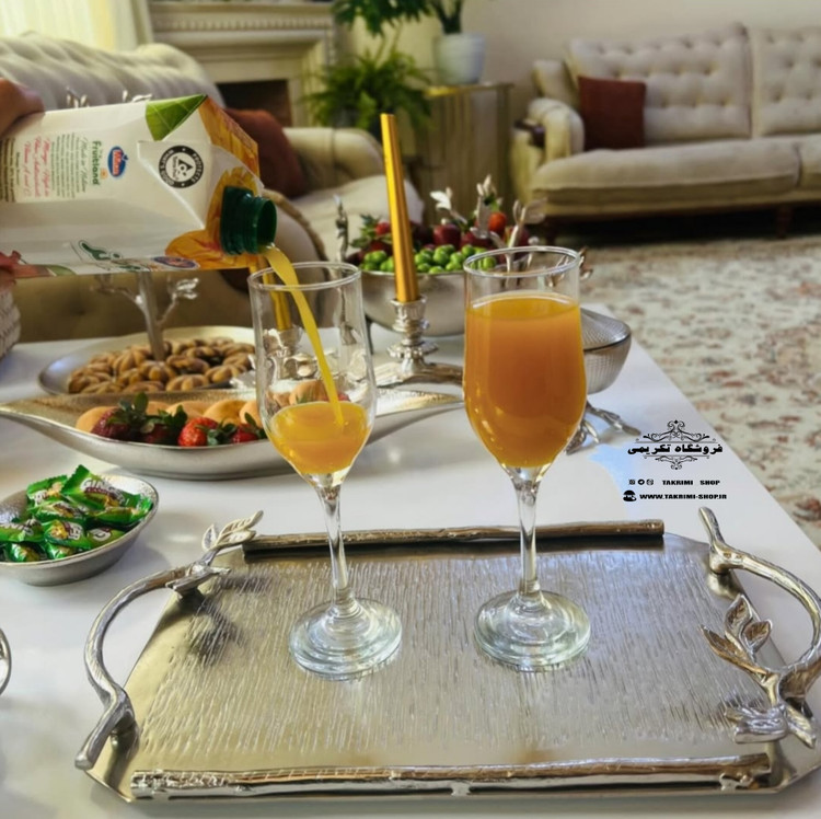 ست سرویس پذیرایی 9 پارچه تکه گلبرگ آلیاژی آلومینیومی خالص ( نقره ای و طلایی ) تکریمی شاپ