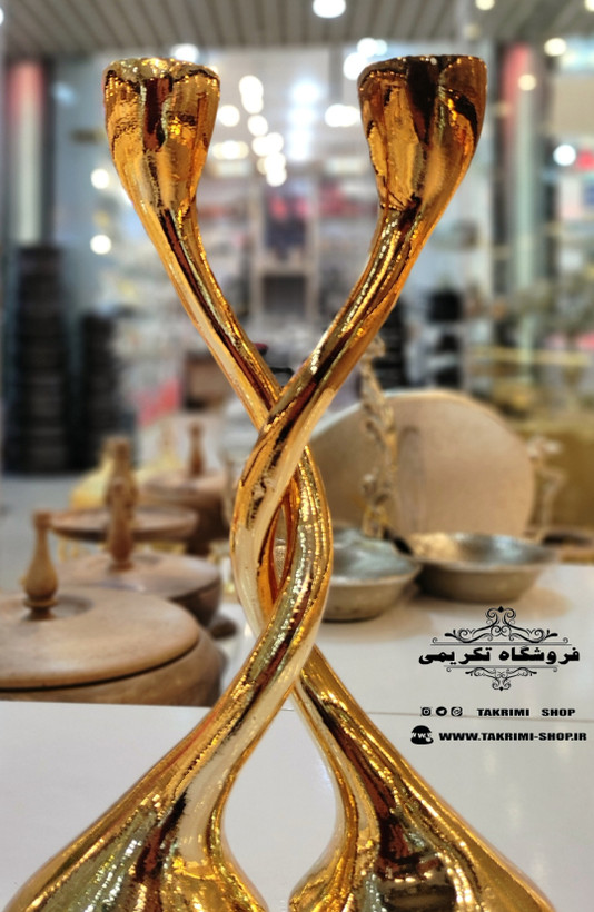 شمعدان شمعدون شمع دان طرح پیوند ازدواج آلومینیومی آلیاژی خالص ( موجود در 2 رنگ ) ( تکریمی شاپ )
