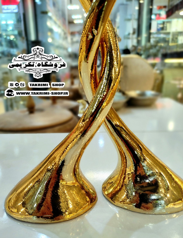 شمعدان شمعدون شمع دان طرح پیوند ازدواج آلومینیومی آلیاژی خالص ( موجود در 2 رنگ ) ( تکریمی شاپ )