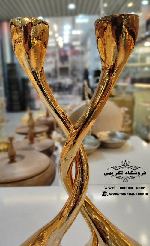 شمعدان شمعدون شمع دان طرح پیوند ازدواج آلومینیومی آلیاژی خالص ( موجود در 2 رنگ ) ( تکریمی شاپ )