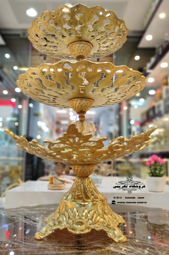 استند شیرینی خوری سه 3 طبقه 3طبقه سلطنتی آلیاژی آلومینیومی خالص ( تولیدی تکریمی شاپ )