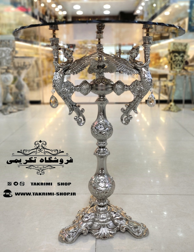 میز کنار سالنی میزکنارسالنی میز کنارسالنی میز خاطره میزخاطره 3 فرشته نقره ای آلومینیومی خالص ( تولیدی تکریمی شاپ )