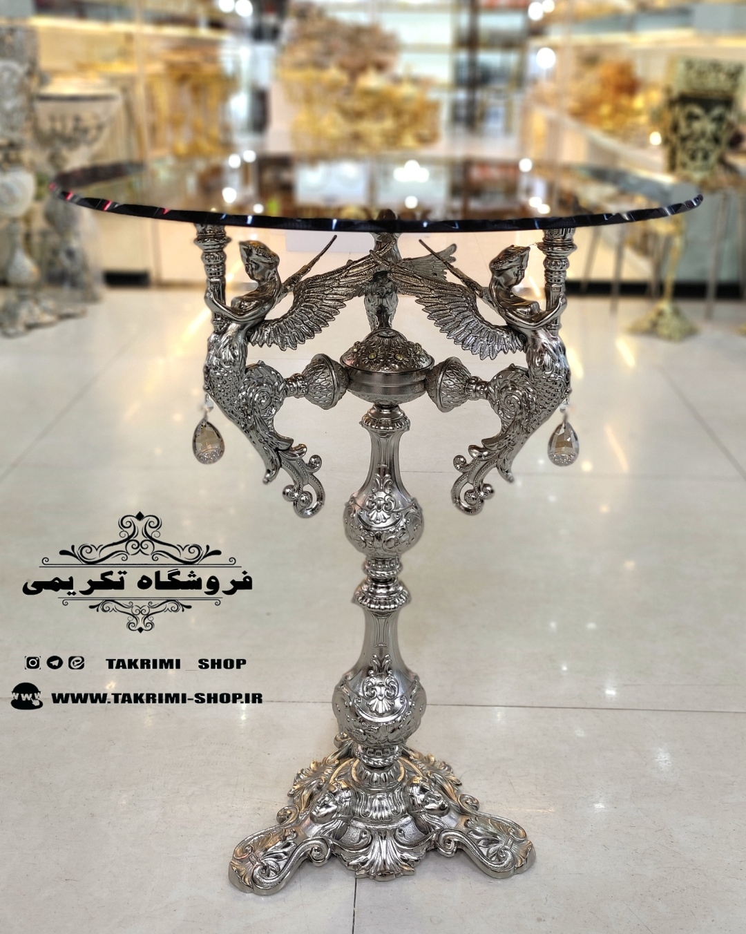 میز کنار سالنی میزکنارسالنی میز کنارسالنی میز خاطره میزخاطره 3 فرشته نقره ای آلومینیومی خالص ( تولیدی تکریمی شاپ )