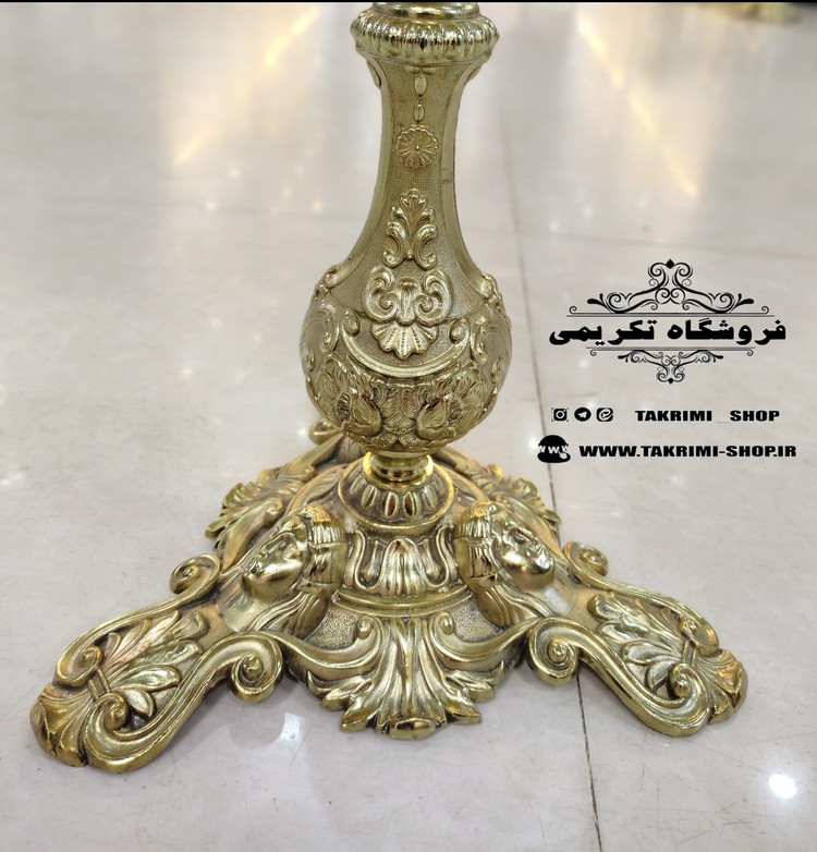 میز بار میوه خوری ایستاده کنار سالنی سلطنتی سایز بزرگ طلایی ( با ظرف میوه سایز بزرگ ) ( تولیدی تکریمی شاپ )