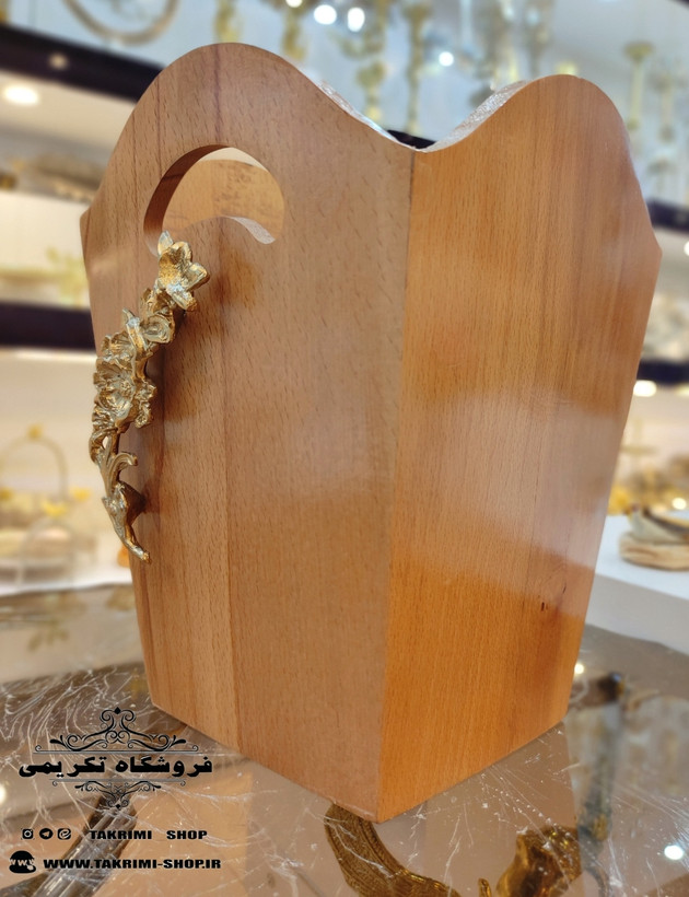 سطل ستل آشغال زباله تک ( بدون دستمال ) چوب طبیعی راش قابل شستشو ( تکریمی شاپ )