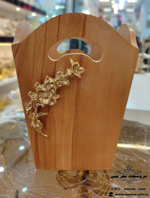 سطل ستل آشغال زباله تک ( بدون دستمال ) چوب طبیعی راش قابل شستشو ( تکریمی شاپ )