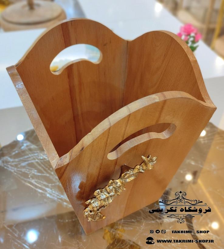 سطل ستل آشغال زباله تک ( بدون دستمال ) چوب طبیعی راش قابل شستشو ( تکریمی شاپ )