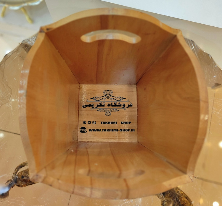 سطل ستل آشغال زباله تک ( بدون دستمال ) چوب طبیعی راش قابل شستشو ( تکریمی شاپ )
