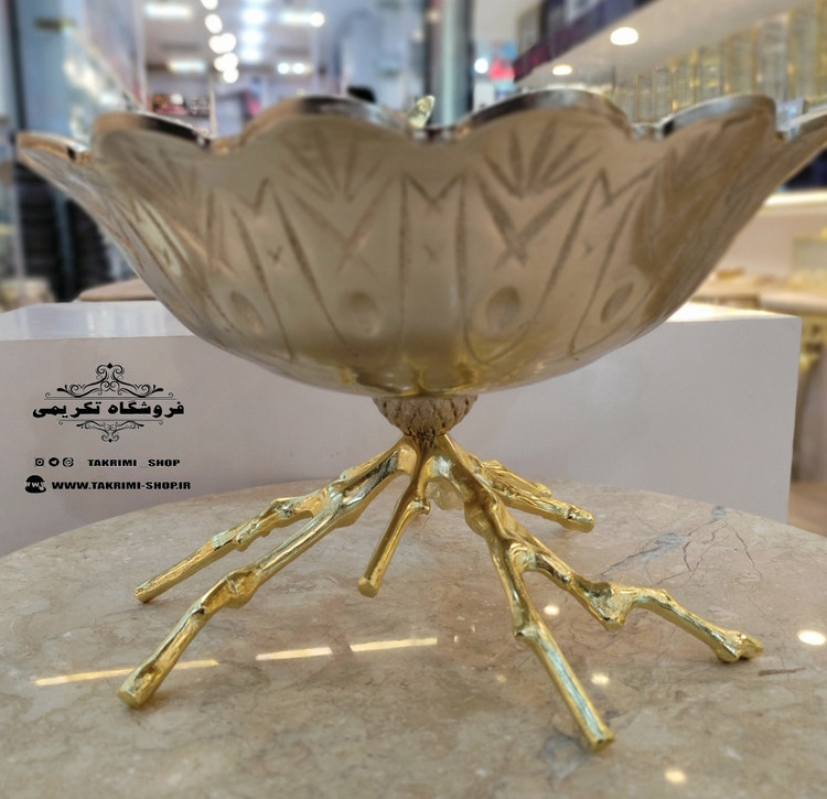 ظرف کاسه میوه خوری بزرگ اطلس پروانه دار سایز بزرگ ( تولیدی تکریمی شاپ )