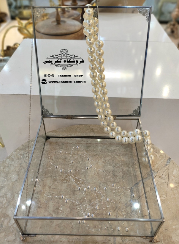 باکس شیشه ای خواستگاری ( متوسط ) خاستگاری شیرینی مینی کاپ کیک باقلوا درب دار مربع نقره ای جنس شیشه ای و استیل خالص