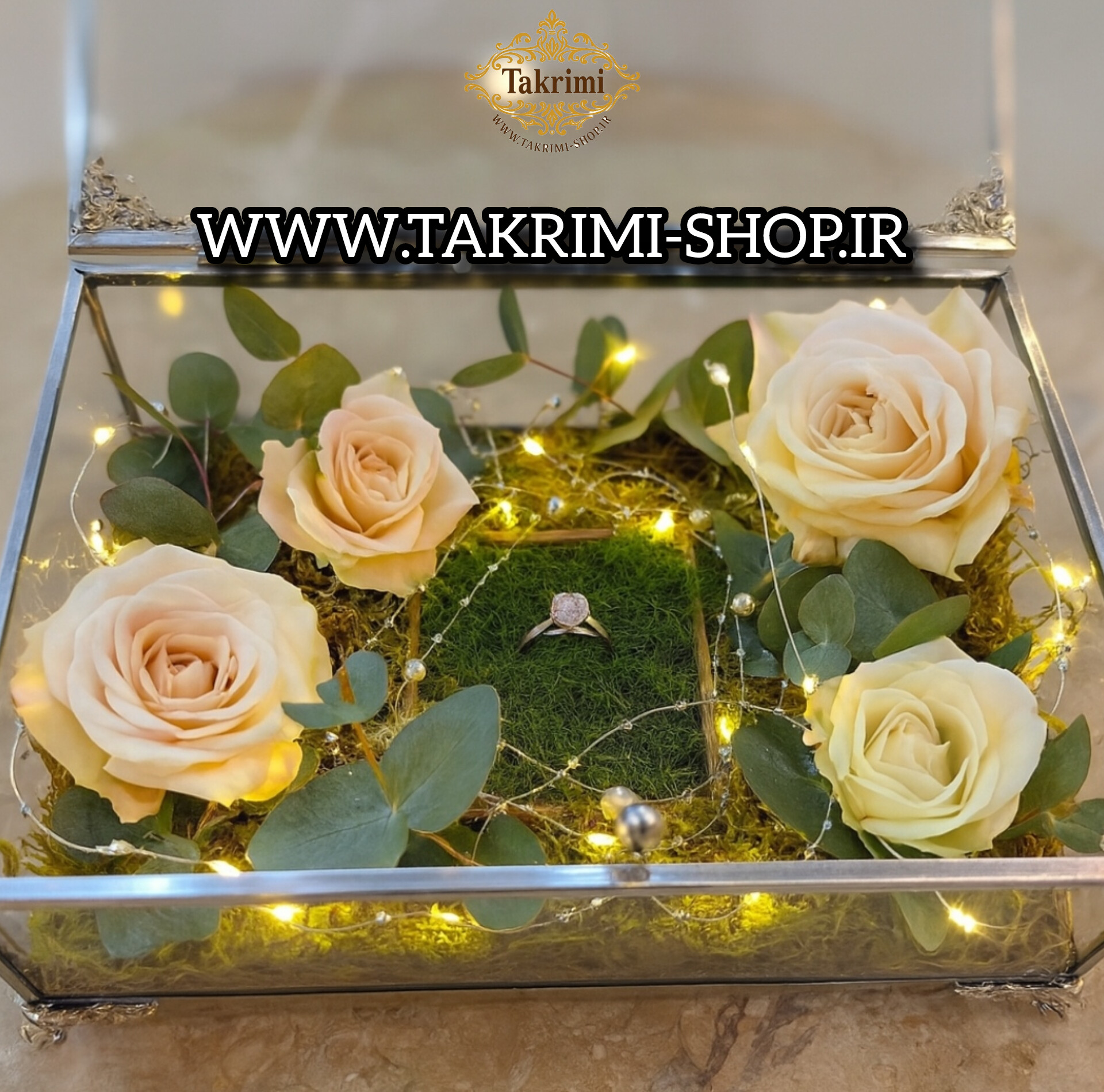 باکس شیشه ای خواستگاری ( کوچک ) خاستگاری شیرینی مینی کاپ کیک باقلوا درب دار مستطیل نقره ای جنس شیشه ای و استیل خالص