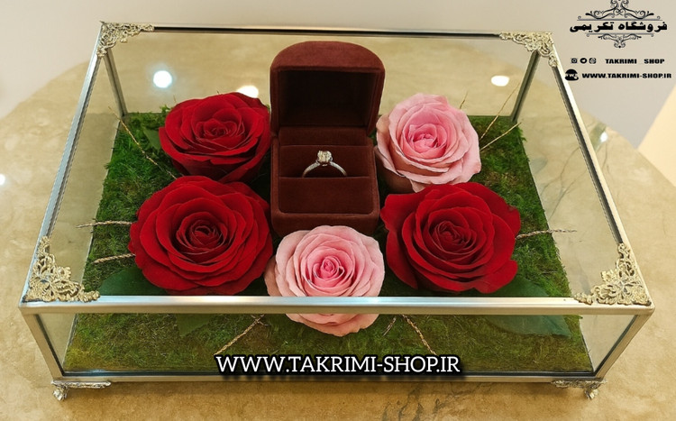 باکس شیشه ای خواستگاری ( کوچک ) خاستگاری شیرینی مینی کاپ کیک باقلوا درب دار مستطیل نقره ای جنس شیشه ای و استیل خالص