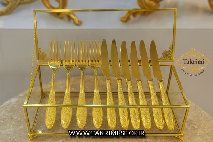 جا کاردی جاکاردی جا قاشقی جاقاشقی اصلی جنس شیشه و برنجی خالص ( تولیدی تکریمی شاپ )